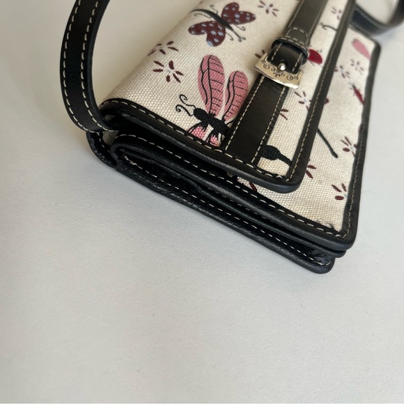 Brighton Canvas Leather Mini Crossbody Organizer Handbag - Picture 6 of 10